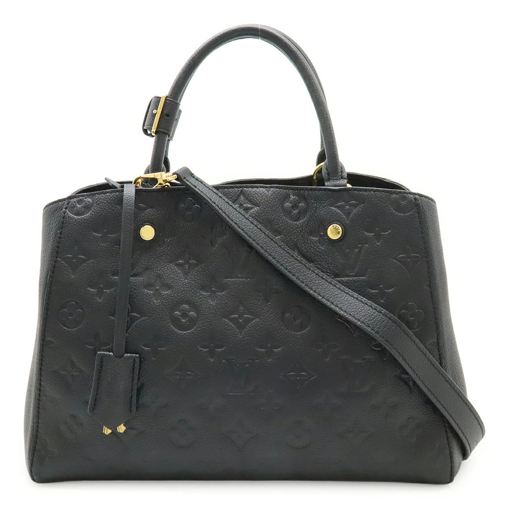 LOUIS VUITTON Monogram Empreinte Montaigne 2way Shoulder Bag Noir Black